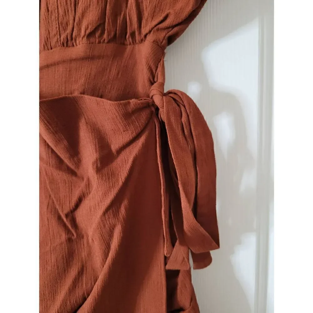 Free People Rough Rider Mini Dress S, NWOT Brown
